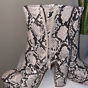 Snakeskin Ankle Booties